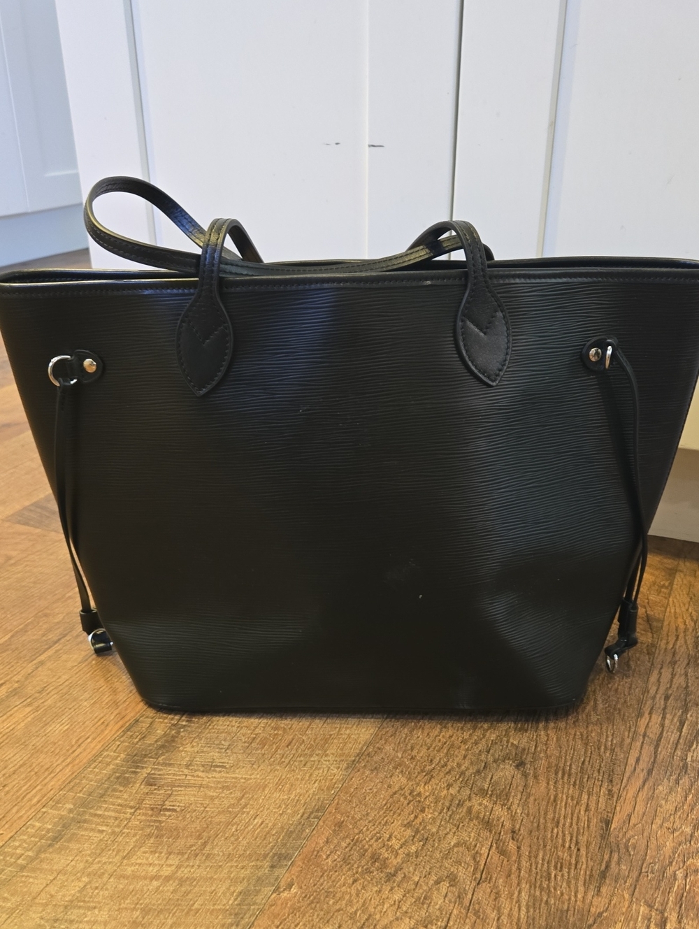 Classic Black Leather Tote Bag - Unbranded Neverfull